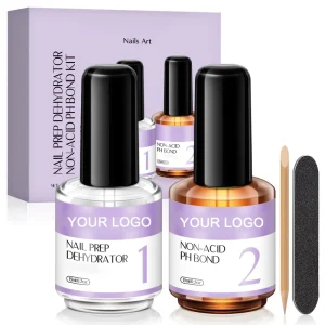 Private Label 2PCS Profession Protein Bonding Acrylic Nail Kit Acid Free Natural Nail Dehydrator Nail Primer