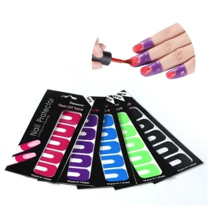Private Label 3D Painting Spill Proof Plastic Nails Protector Anti Nail Polish U Shaped Anti Spill Adhesive Nail Art Sticker