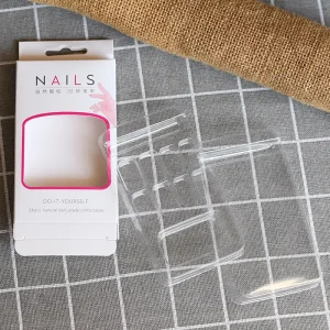 Private Label Boxes Nails Kit Set Box Custom 350gsm White Cardboard Paper Packaging Box for Press on Nail