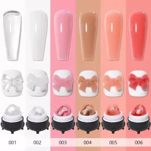 Private Label Clear Non Stick Hand Extension Gel Nail Polish for 3D Shaping Buildering Nail Art Solid Milky Jelly Hard Gel
