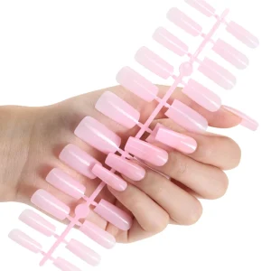 Private Label Designed Short Fake Nail Kit Solid Color Full Cover False Acrylic Nails Artificial Press on Nails for Women