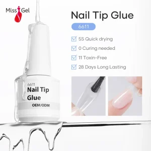 Private Label Long Lasting 15ml Clear Strong Bonding Nail Glue Adhesive Gel for Press On Nail Professional Nail Tip Glue