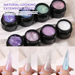 Private Label Non sticky Hand Aurora Solid Builder Nail Gel Tpo Hema Free and No Heat Uv Nail Hard Gel for Nails