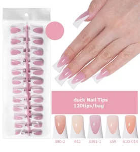 Private Label Nude Soft Gel Press on Tips Salon Diy False Nail Tips Extension Artificial False French Duck Nail Tips