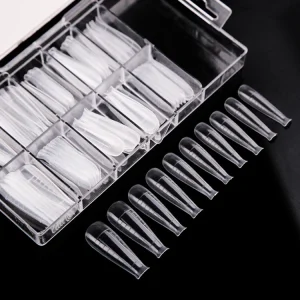 Private Label Package Coffin Nail Tips Clear Extra Long Model with Scale Display Acrylic Designed Box XXL Extra Long Nail Tips