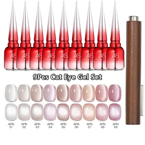 Private Label Pink 15ml Cat Eye Gel Nail Polish Set Nude Semi Permanent Designer French UV Gel Varnish LED Lamp Source Nagellack
