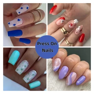 Pro Factory Price Supplier Red Clear Press on Nails Hand Made 10pcs for Women