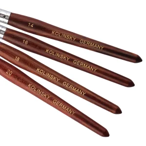 Professional 100% Real Kolinsky Nail Brush Wooden Handle Oval Crimped Sable Kolinsky Acrylic Nail Art Brush