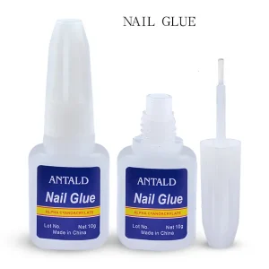 Professional 10g Nail Glue with Brush Fast-Drying Blue Bottle Adhesive for Strong Acrylic Nail Tips & Rhinestone Application