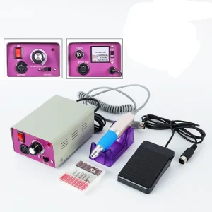 Professional 25000RPM Electric Portable Nail Drill Machine Set with 6 Heads for Manicure and Pedicure Multi-Use Nail Tools