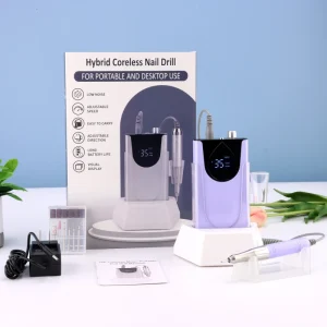 Professional 35000RPM Nail Drill Machine 65W Rechargeable Portable Electric Nail File Drill Polishing Tools for Gel Polish