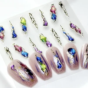 Professional 3D Nail Sticker Decals Laser Multi Design DIY Stickers Nail Art Decoration