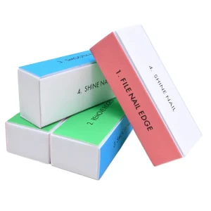 Professional 4 Sided Nail Sanding Buffer Block Colorful Soft Foam Nail File for High Gloss Manicure & Pedicure Care
