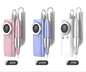 Professional 45000 RPM Rechargeable Nail Drill Machine Nail Kit with Plastic Handpiece