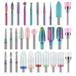 Professional 5 In 1 Nail Drill Bits Ceramic Drill Bits for Nails Sets Acrylic Diamond Cuticle Efile Carbide Remover Bits