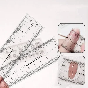 Professional 5 Pcs set Portable Transparent PVC Soft Nail Measure Ruler Flexible Manicure Nail Supplies Tools