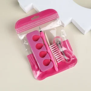Professional 6 Piece Nail Art Tool Kit with Toe Separator File Cuticle Pusher & Callus Remover