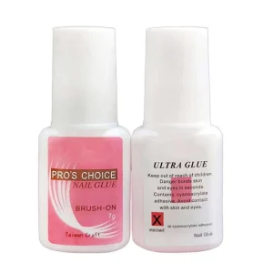 Professional 7g 10ml Acrylic Nail Glue With Brush Super Adhesive Brush on Long Lasting Waterproof Nail Glue for Nail Design