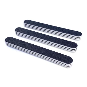 Professional 80 100 100 180 Grit Double Side Washable Salon Nail File Manicure Regular Black Nail File Custom