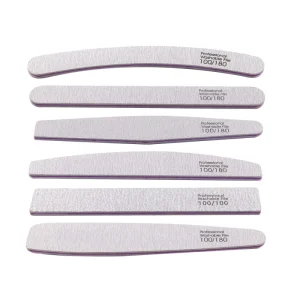 Professional 80 100 180 Grit Nail Files Zebra White Korean Nail Buffer Bulk Manicure Private Label Removable Nail File