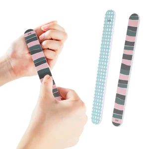 Professional 80 80 100 150 180 240 320 Grit Custom logo Manicure Tool Straight Reusable Double Sided Nail Files Buffer With Box