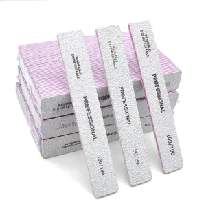 Professional 80 80 Zebra Gray Rectangle Nail Files and 100 180 Buffer Plastic Manicure Art Tools by Manufacturer Supply