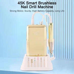 Professional 85w Smooth Waterproof Brushless Motor Portable Nail Manicure Pedicure 45000RPM Electric Nail Drill Machines