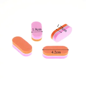 Professional Bulk Pattern Mini Nail Buffer and Pink Nail File Washable Sponge Material Dual Side for Nail Care