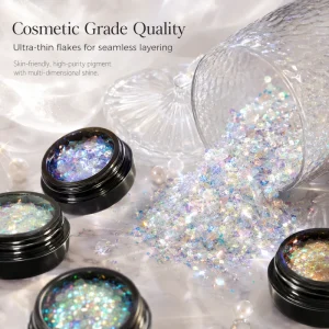 Professional Clear Nail Supplies Acrylic Color Powder Sparkling Nail Bulk 2 In 1 Glitter Acrylic Powder