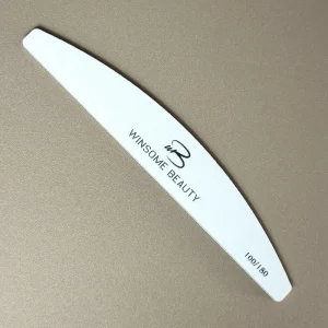 Professional Colorful Halfmoon Nail File Washable Nail Buffer Double Side 100 180 Grit Sanding