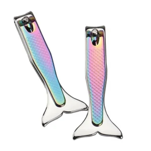 Professional Colorful Mermaid Nail Clippers Cutter Easy to Use Finger and Toenail Scissor Trimmer with Sharp Cutting Edge