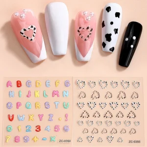 Professional Colorful Plastic Nail Decoration 3D Butterfly Nail Stickers Art Supplies Holographic Fingernail Decals Eco friendly
