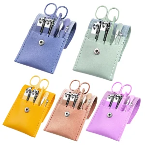 Professional Custom Logo 7pcs Nail Clipper Set Candy Color Nail Cutter Nail Tools Pedicure Tools Manicure Set