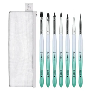 Professional Custom Logo Calabash Shape Nail Gel Brush Nylon Hair Gel Painting Nail Liner Brush Set