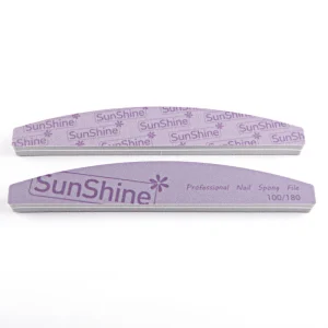 Professional Custom Logo Half Moon 100 180 Printed Salon Polishing Nail Buffer Diamond EVA Sponge Nail File