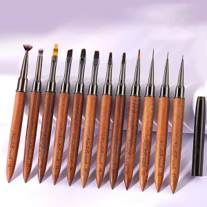 Professional Custom Logo Wood Nail Brush for Manicure Nail Art Painting Gel Brush