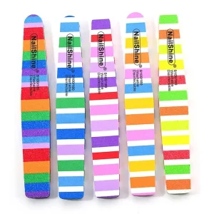 Professional Custom Two Sided Nail File EVA Material with Double Side Polishing Strip Color Stripe Washed Sponge Buffer