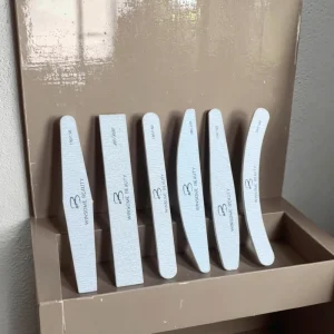 Professional Double Sided Emery Curved Korean Sandpaper Nail Buffer Customizable Logo Square Shape Grit Personalized