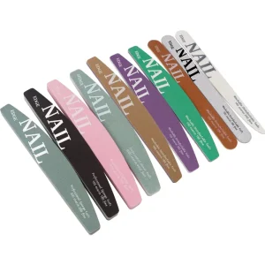 Professional Double Sided Manicure Set with Straight Pattern Wear Resistant Rubbing Strip Nail Buffer File for Sanding Polishing