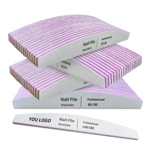 Professional Double Sided Nail File Buffer Custom Logo Grit 80 100 180 240 Set Zebra Manicure Nail Files Made Plastic