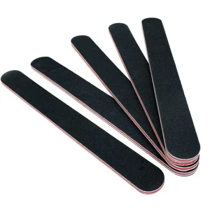 Professional Double-Sided Plastic Nail File Buffer Black Strong Straight Lime Angle 100/180 Buffing Sanding Files