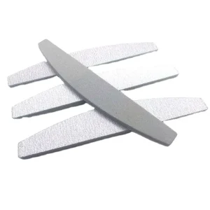 Professional Double Sided Soft EVA Emery 240 180 Grey Half Moon Nail File Buffer NT 0068 with Custom Logo for Beauty