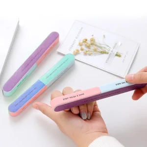 Professional Double sided Emery Sponge Nail File Six Sided Polishing File Nail Tool Sanding Strip Nail Grinder