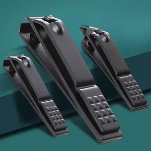 Professional Durable Black Carbon Steel Nail Clipper for Home Personal Use Sharp Nail Cutters for Fingers Toes Laser Logo