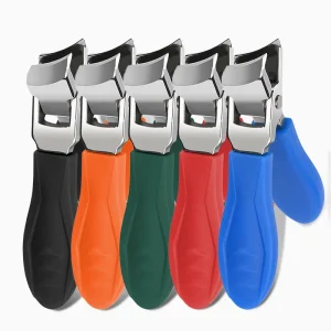Professional Durable Plastic Large Bevel Nail Clippers Curved Cutting Thick Nails Fingers Silver Custom