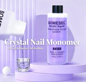 Professional EMA Acrylic Nail Liquid Monomer Low Odor Non-Yellows Crystal Liquid for Acrylic Powder Nail Extension Carving OEM