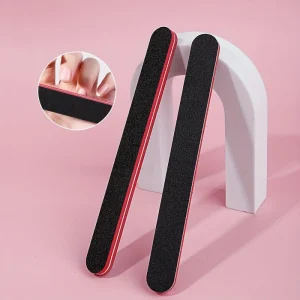Professional EVA Sponge Nail Files 17.8cm 180 80 Double Side Reusable Emery Boards Straight Pattern Black Sandpaper Beauty