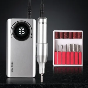 Professional Electric Nail Drill Machine 35000 RPM US Plug Portable Nail Polisher Pen Shape
