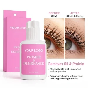 Professional Eyelash Extension Primer Removes Oil Protein 30% Better Retention 15ml Factory OEM Private Label Lash Prep Primer