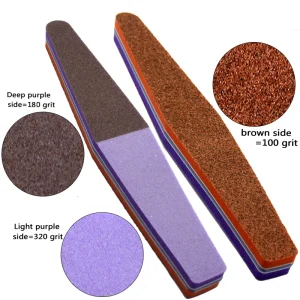 Professional Factory Custom Logo Nail Buffer Diamond Sponge 100 180 320 Salon Polishing Double Side Manicure Files for Nail Care